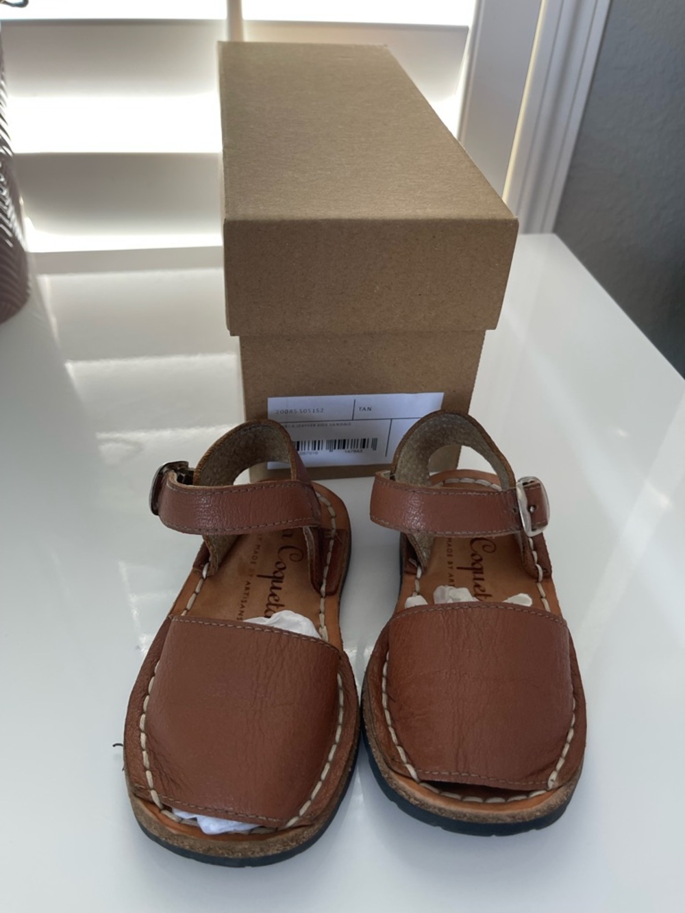 Classic Tan Kids Leather Sandals